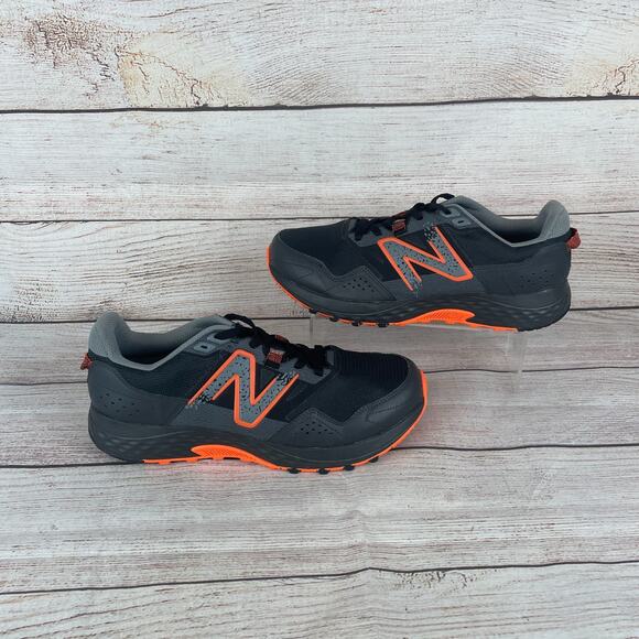 New Balance 410 V8 Mens Sz 12 4E Wide Trail Runing Shoes Black Orange - Picture 1 of 9